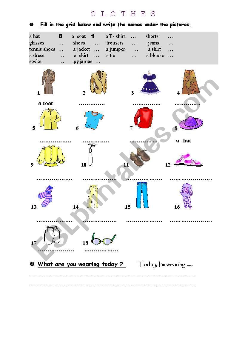 Clothes - ESL worksheet by loic