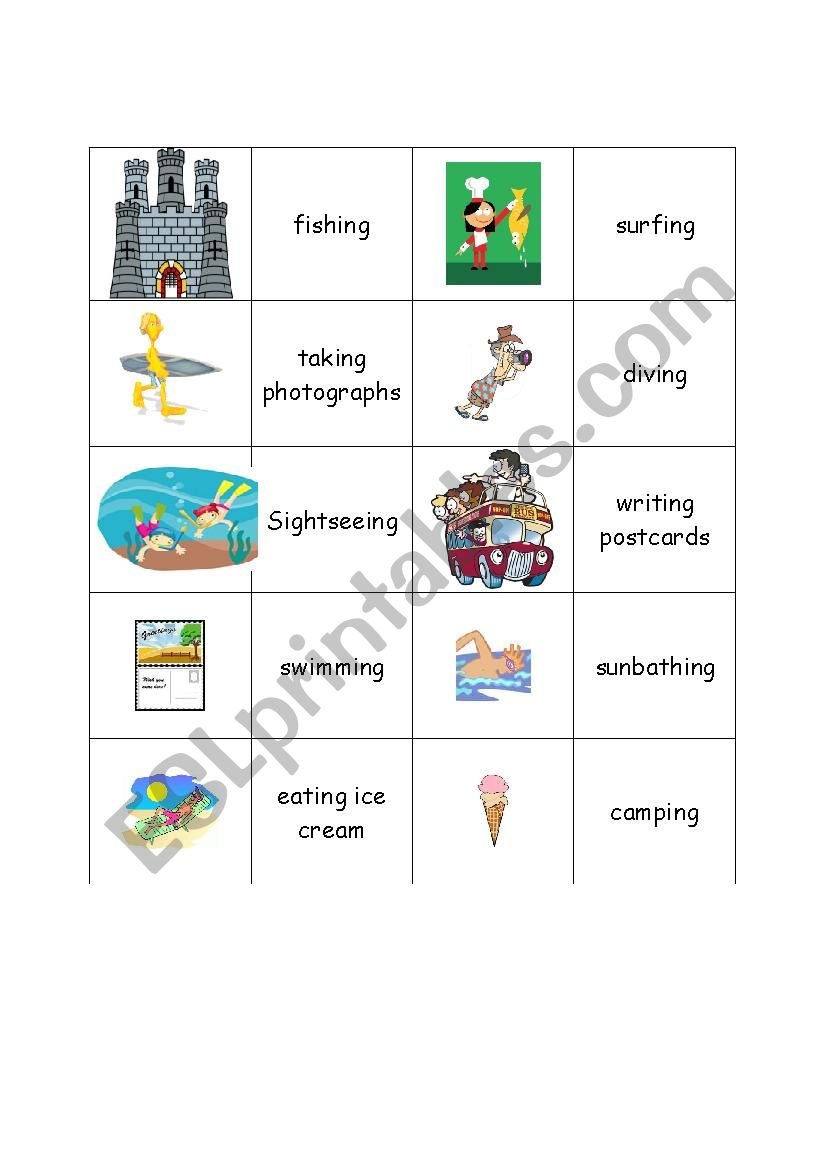 Holiday activities worksheet