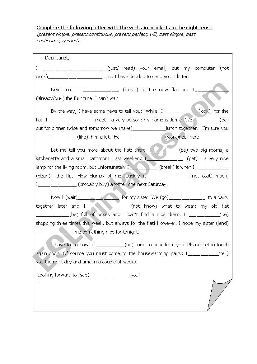 Tenses review worksheet