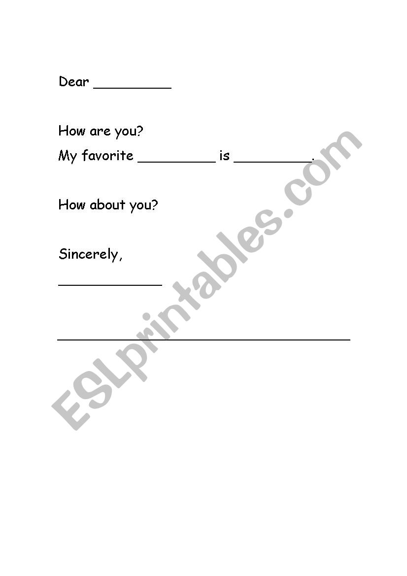 Letter Form worksheet