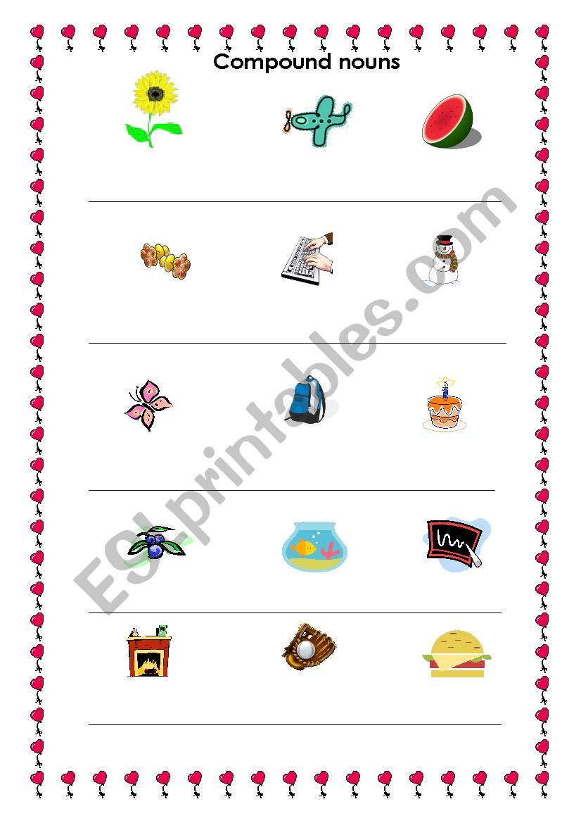 compound nouns worksheet