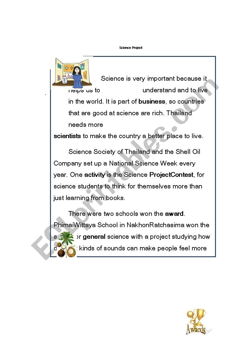 Science Project worksheet