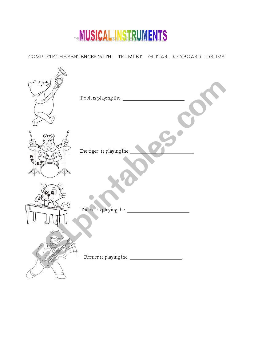 musicalinstruments worksheet