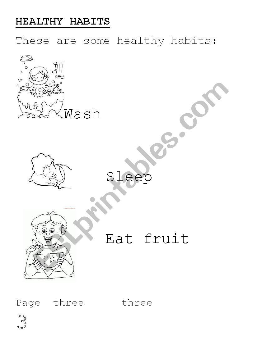 healthy habits worksheet