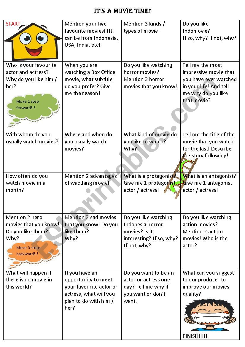 movie time worksheet