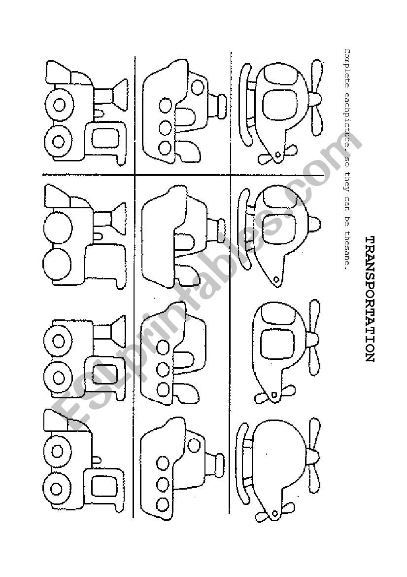 transportation worksheet