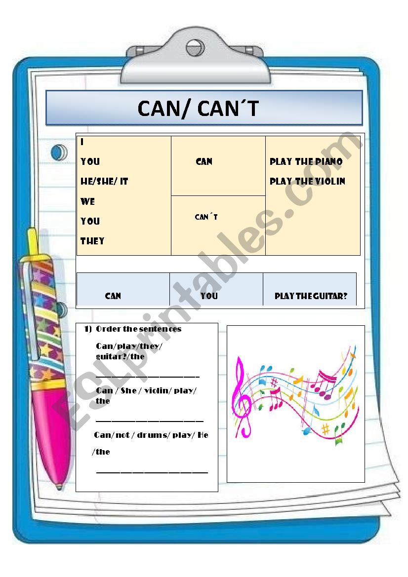 Can/cant worksheet