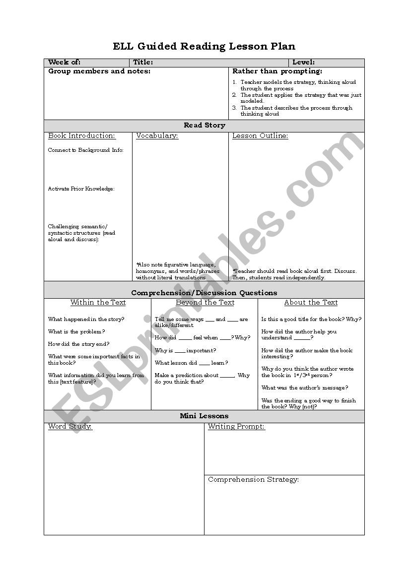 Student Lesson Plan Template HQ Printable Documents