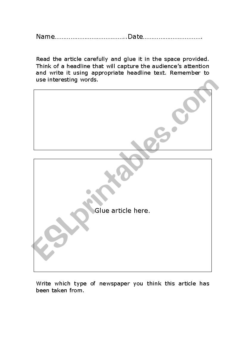 youth magazines worksheet