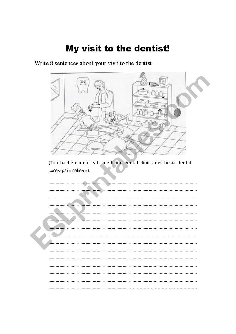 My visit to the dentist. worksheet