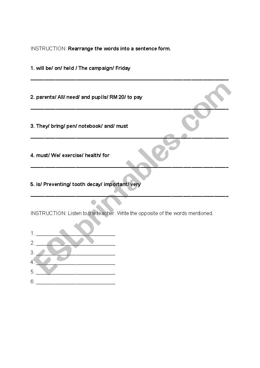 Being health worksheet