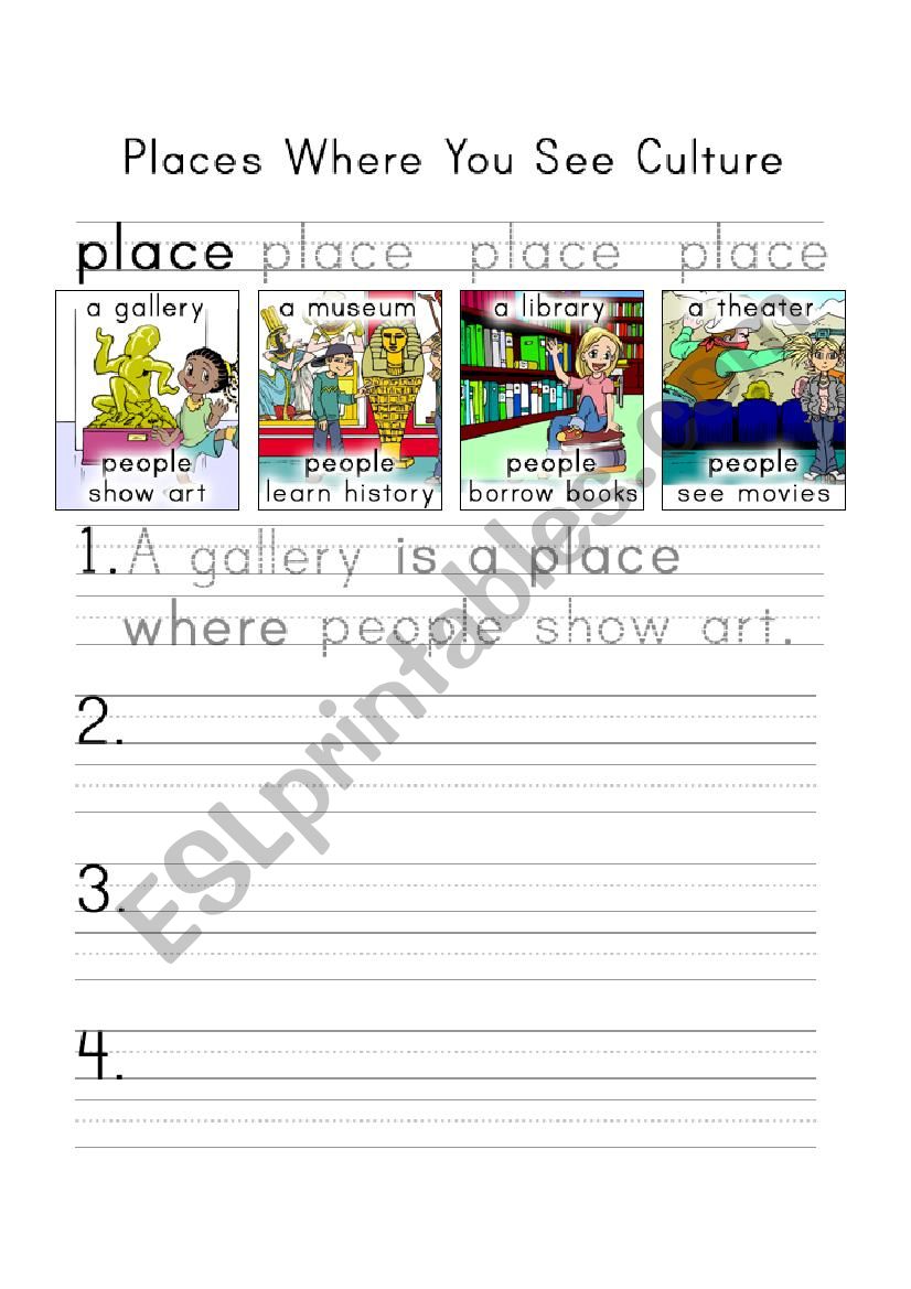 places where... worksheet
