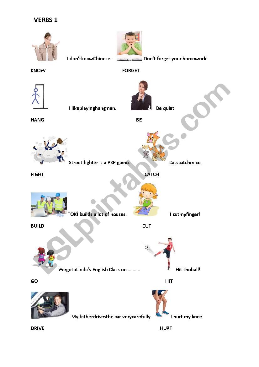 Verbs - ESL worksheet by shant