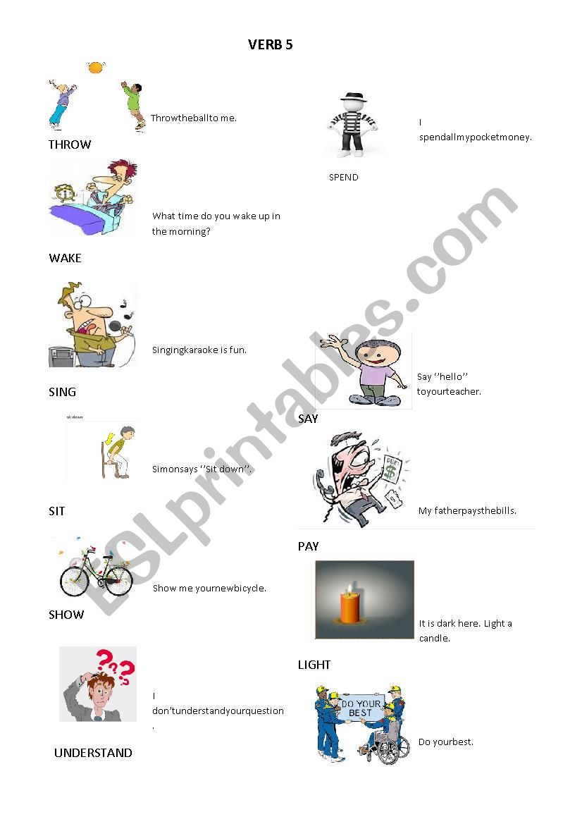 Verbs 5 worksheet