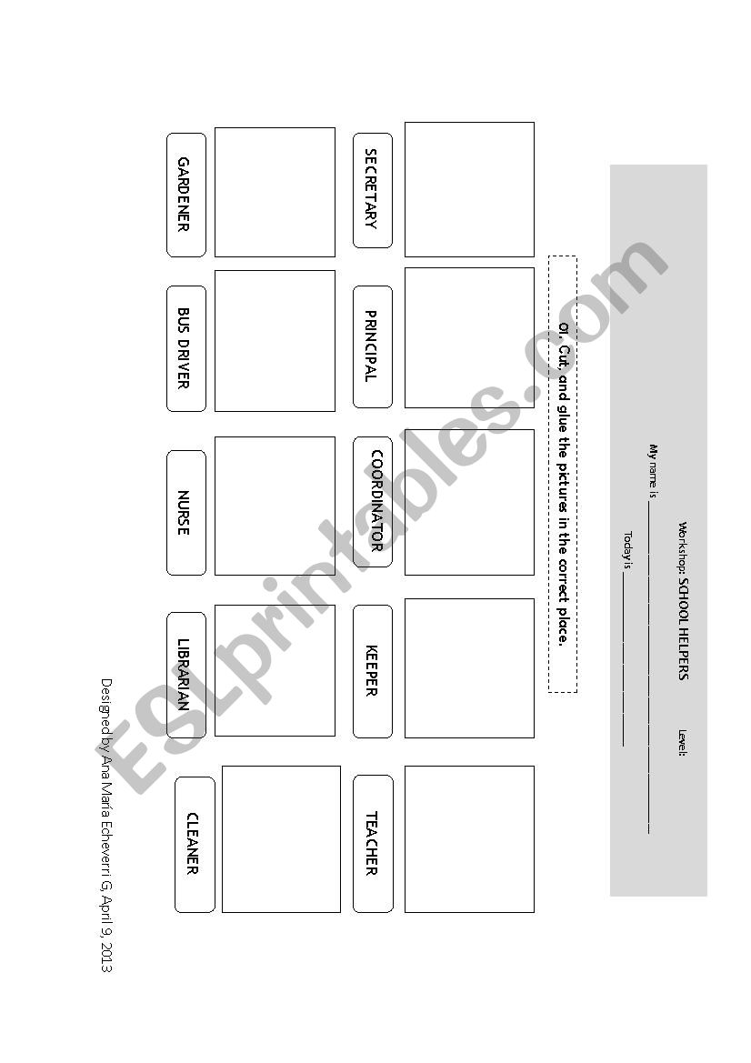 School Helpers worksheet