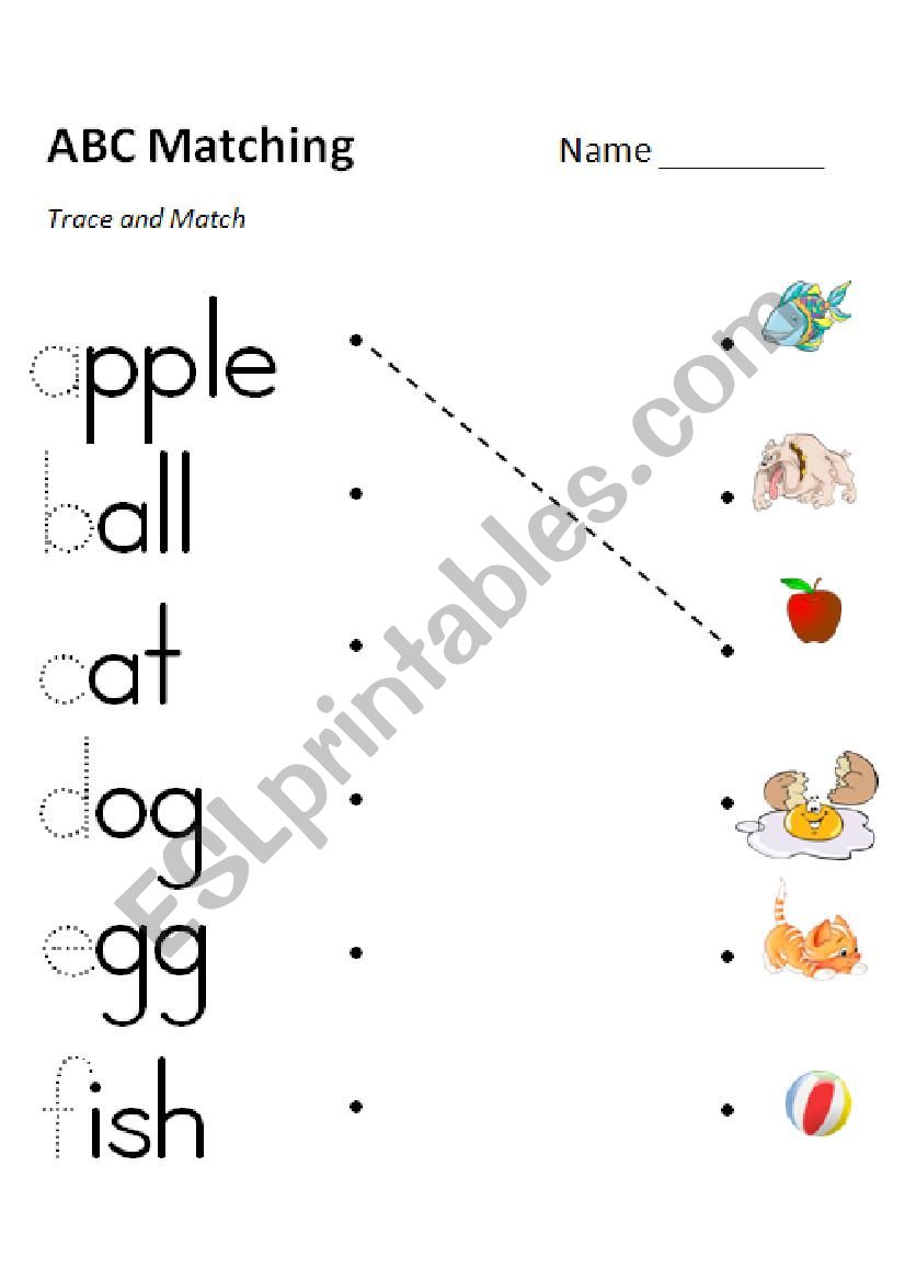 ABC Phonics Matching (e-f) 3 Versions in Color and Grayscale