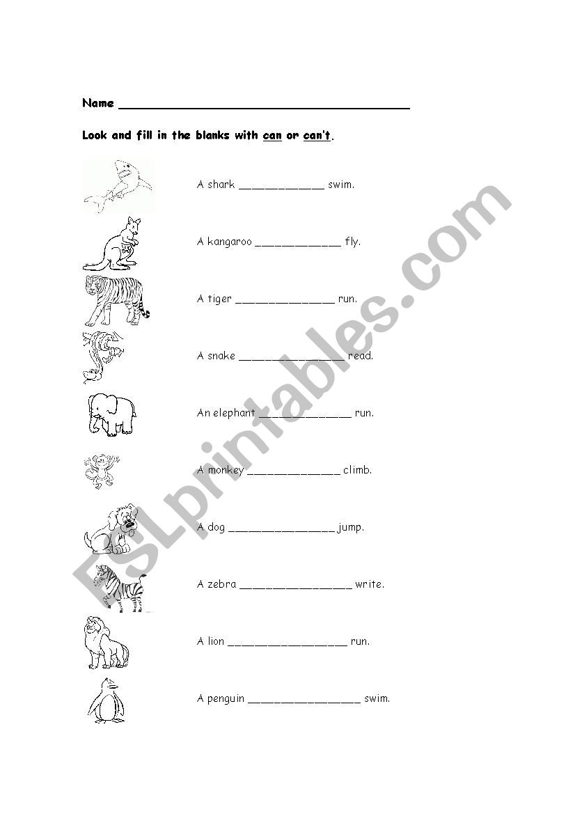 Can O Can´t - Esl Worksheet By Uxiagl