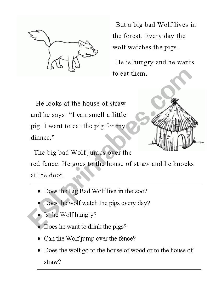 The Three Little Pigs Chapter 4 - ESL worksheet by olkaracoon