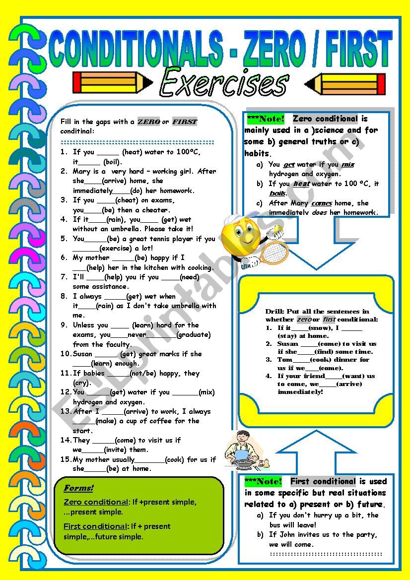 Conditionals Zero And First ESL Worksheet By Dackala