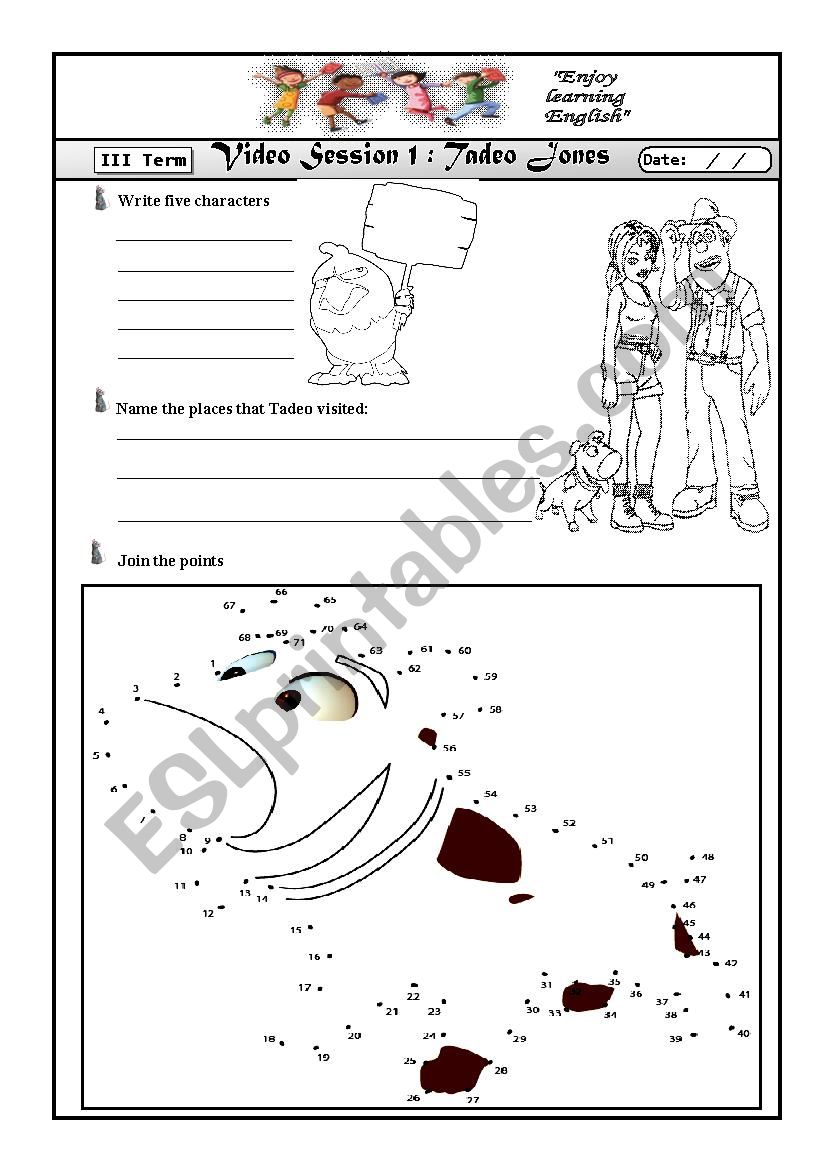 Tadeo jones movie session worksheet