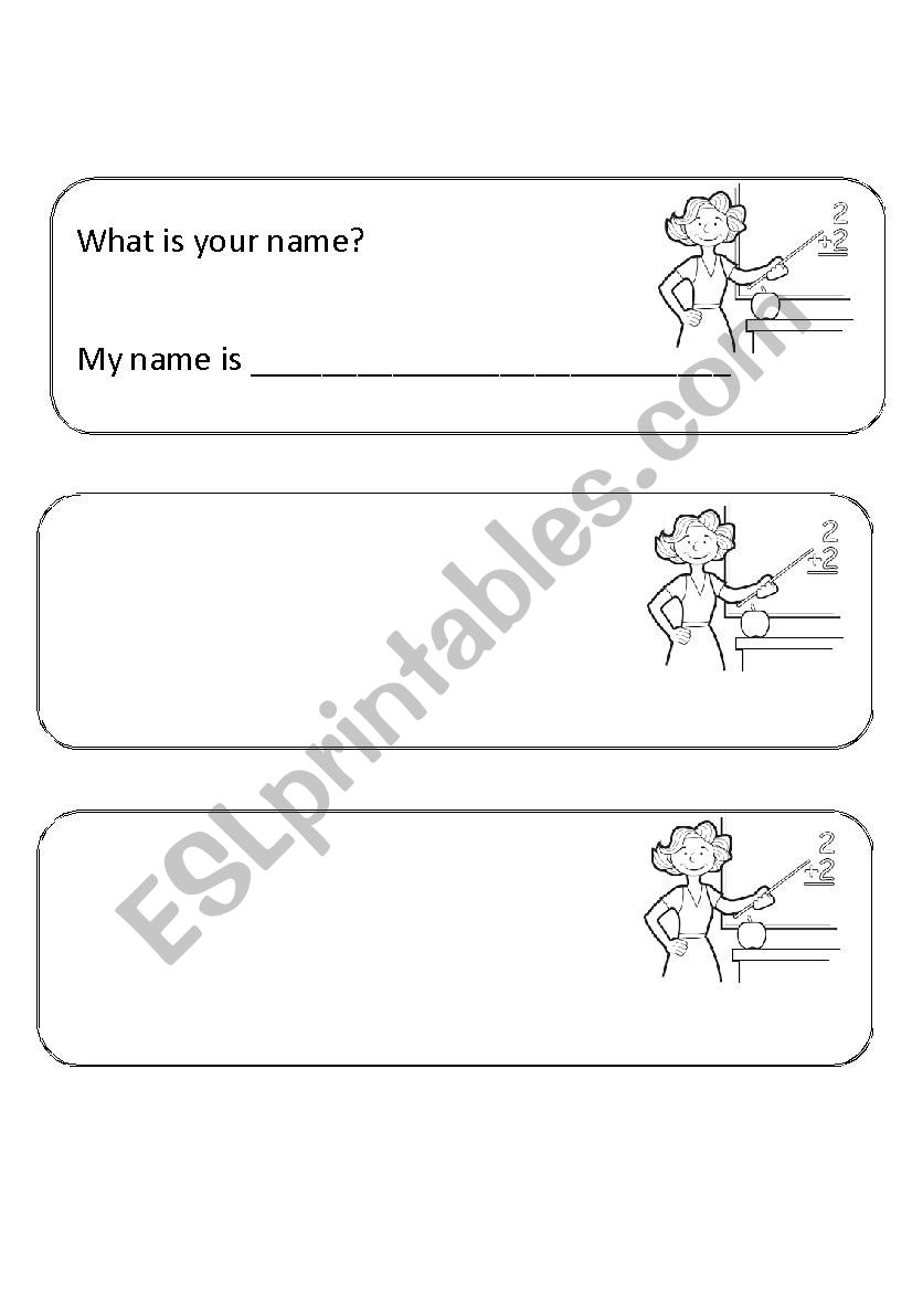 whats your name  worksheet