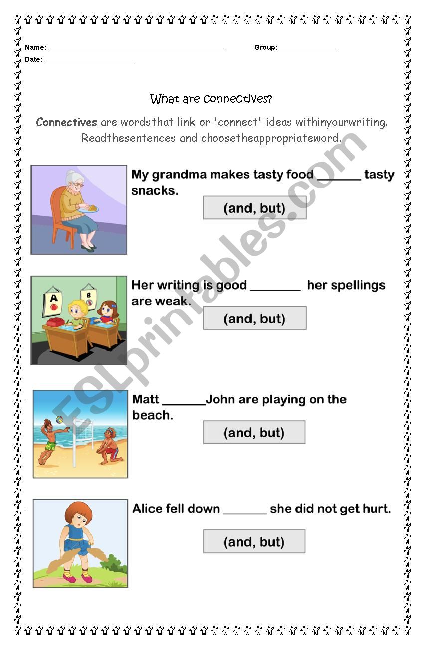 Use Of Connectives And But ESL Worksheet By Teacherlibi