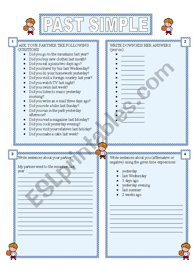 Past Simple YES NO Questions ESL Worksheet By LadyPumpkin