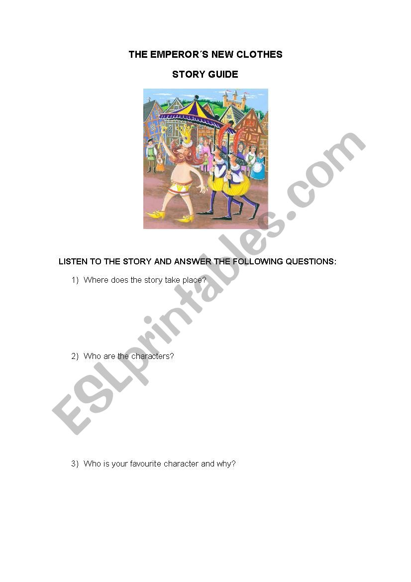 The Emperor´s New Clothes Esl Worksheet By Marietamundi