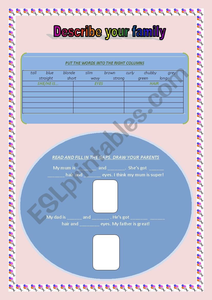 Family worksheet