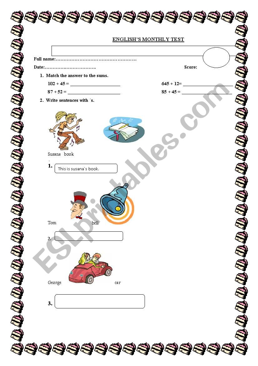 possessive worksheet