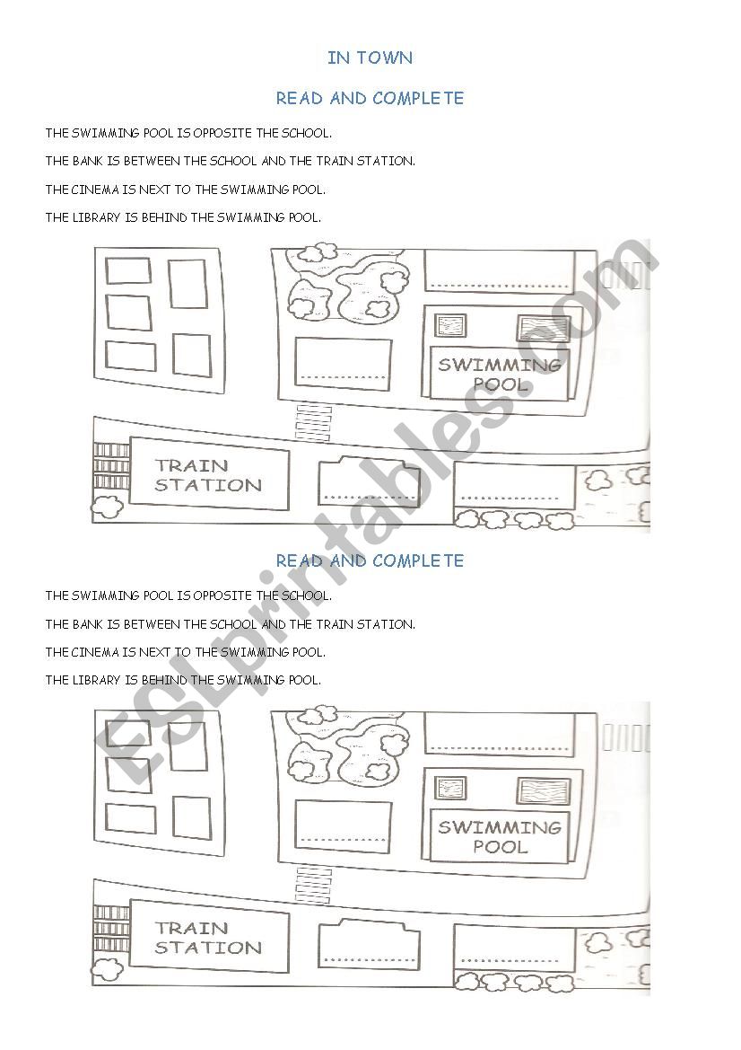 in town worksheet