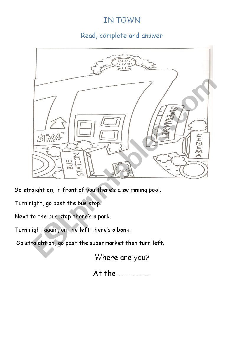 in town worksheet