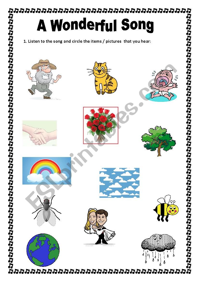 What a Wonderful World worksheet