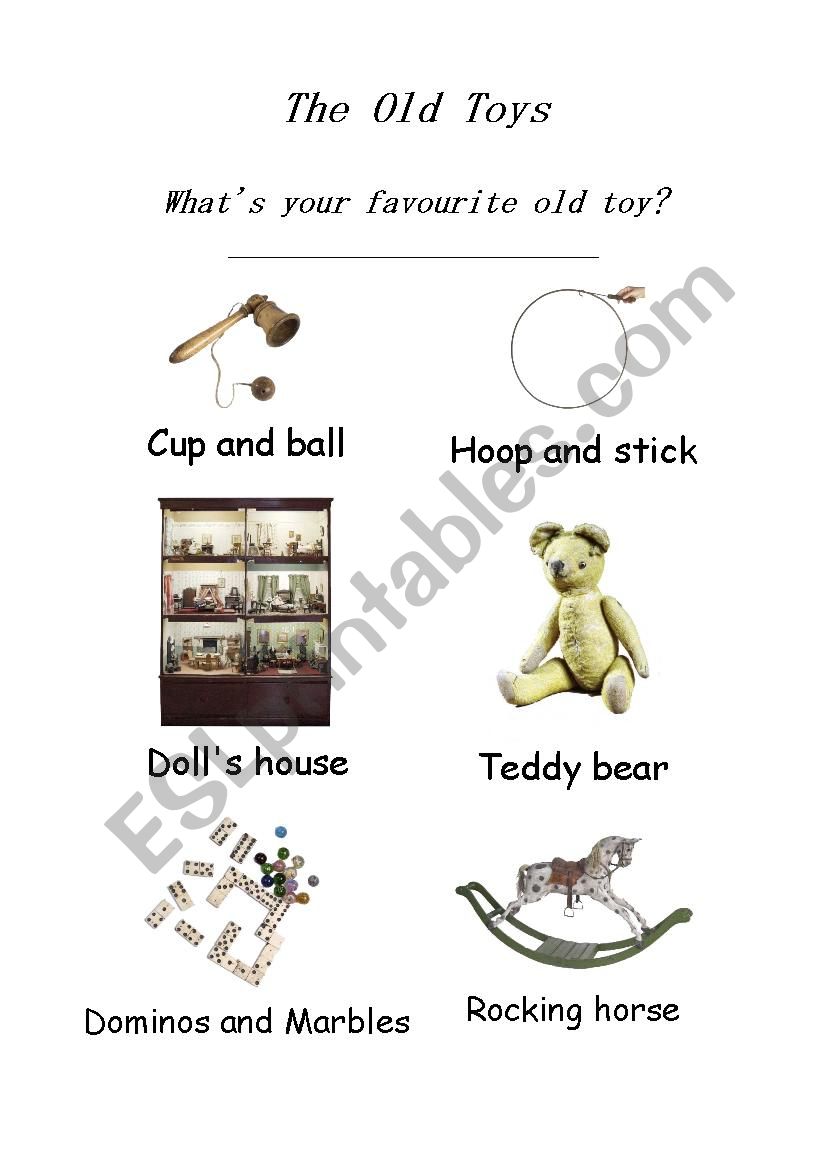 The old toys worksheet