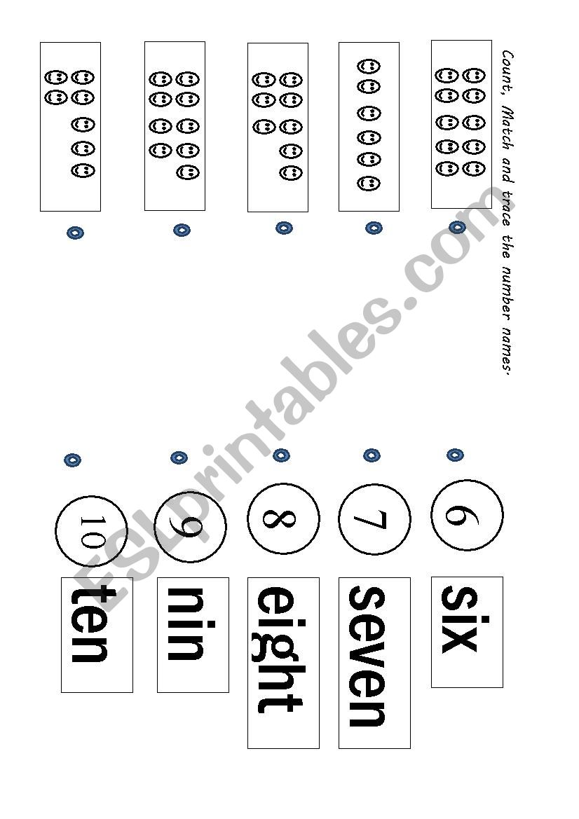 Number Name Tracing 6 10 ESL Worksheet By Jae011