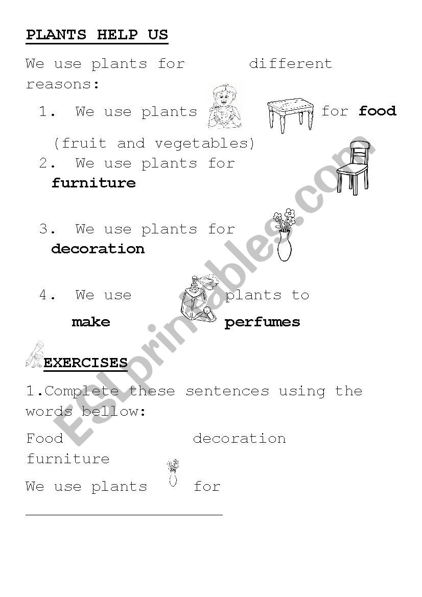 uses-of-plants-esl-worksheet-by-yovily23