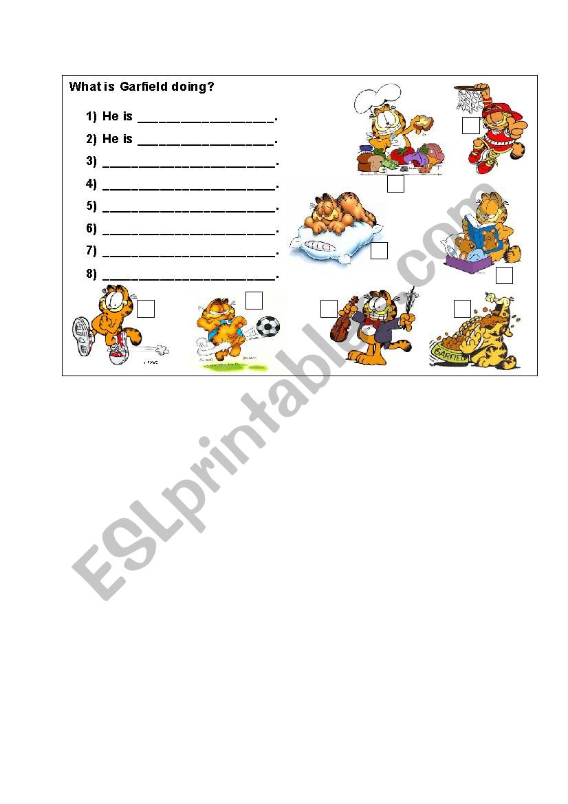 Garfield p. continuous worksheet