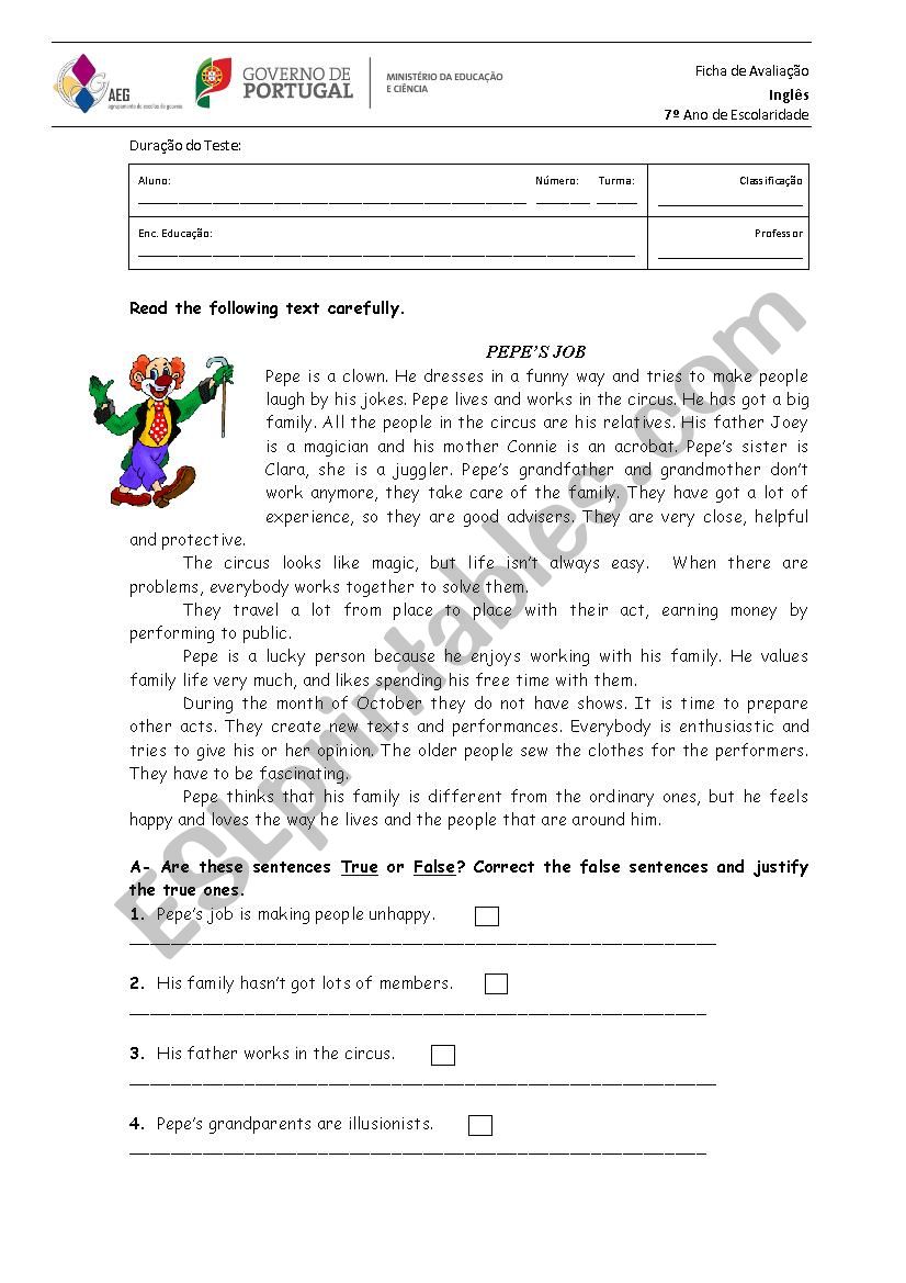 Pepes job worksheet