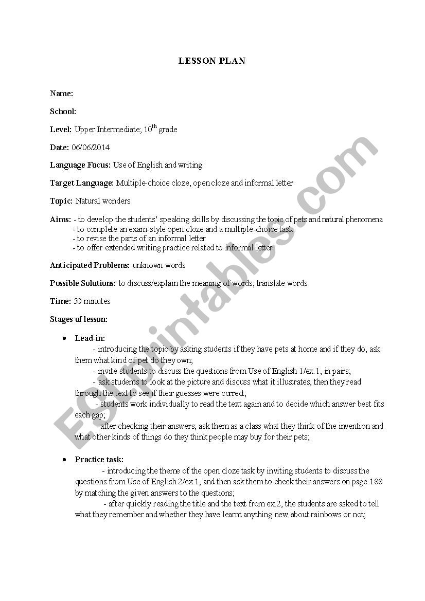 Solutions Cloze Worksheet Answers Promotiontablecovers