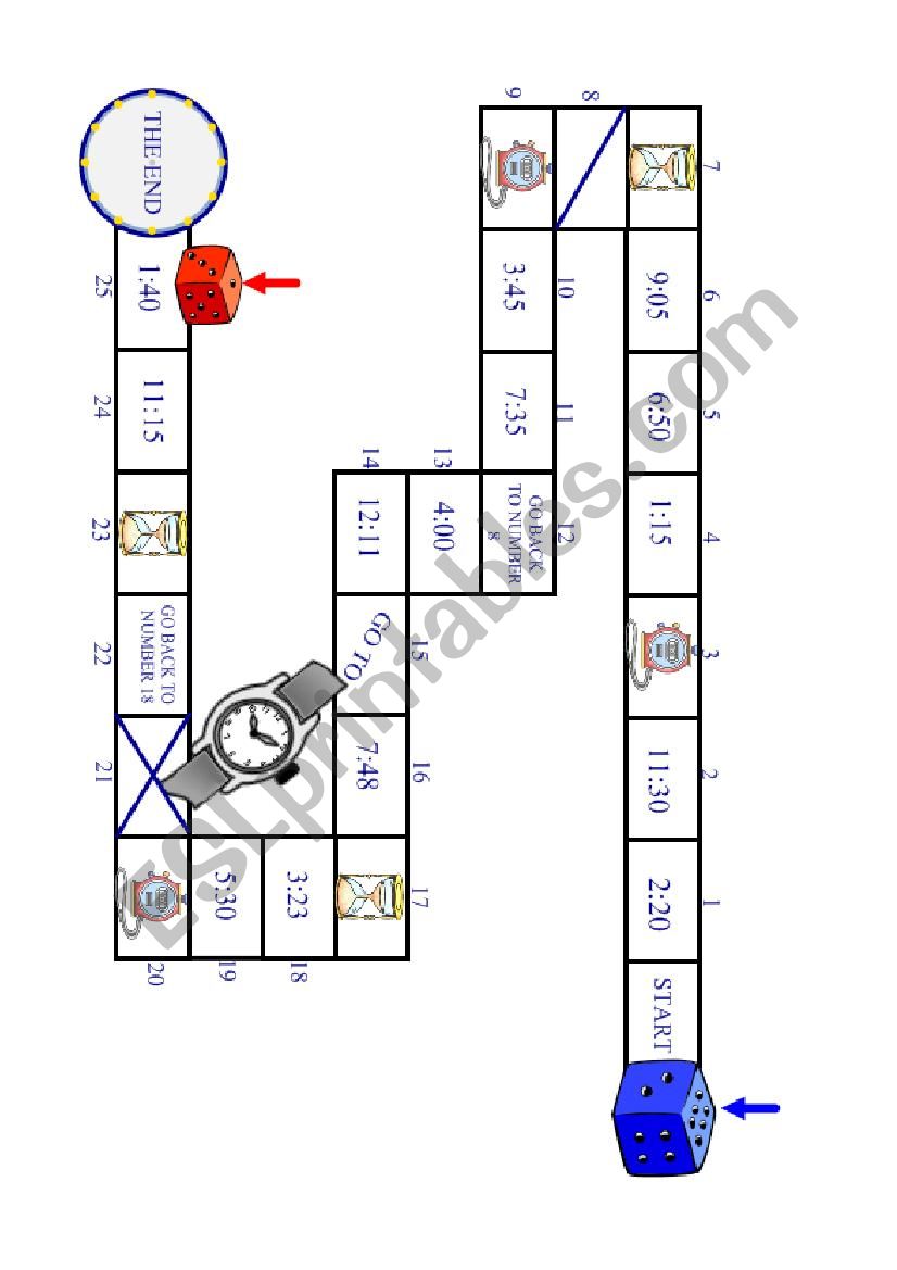 TIME - a game worksheet