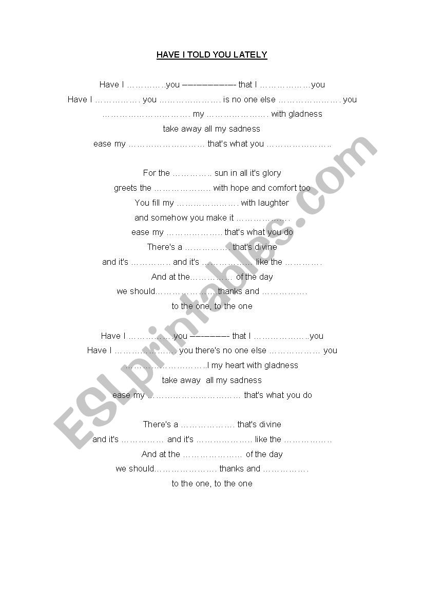 song A groovy kind of love worksheet