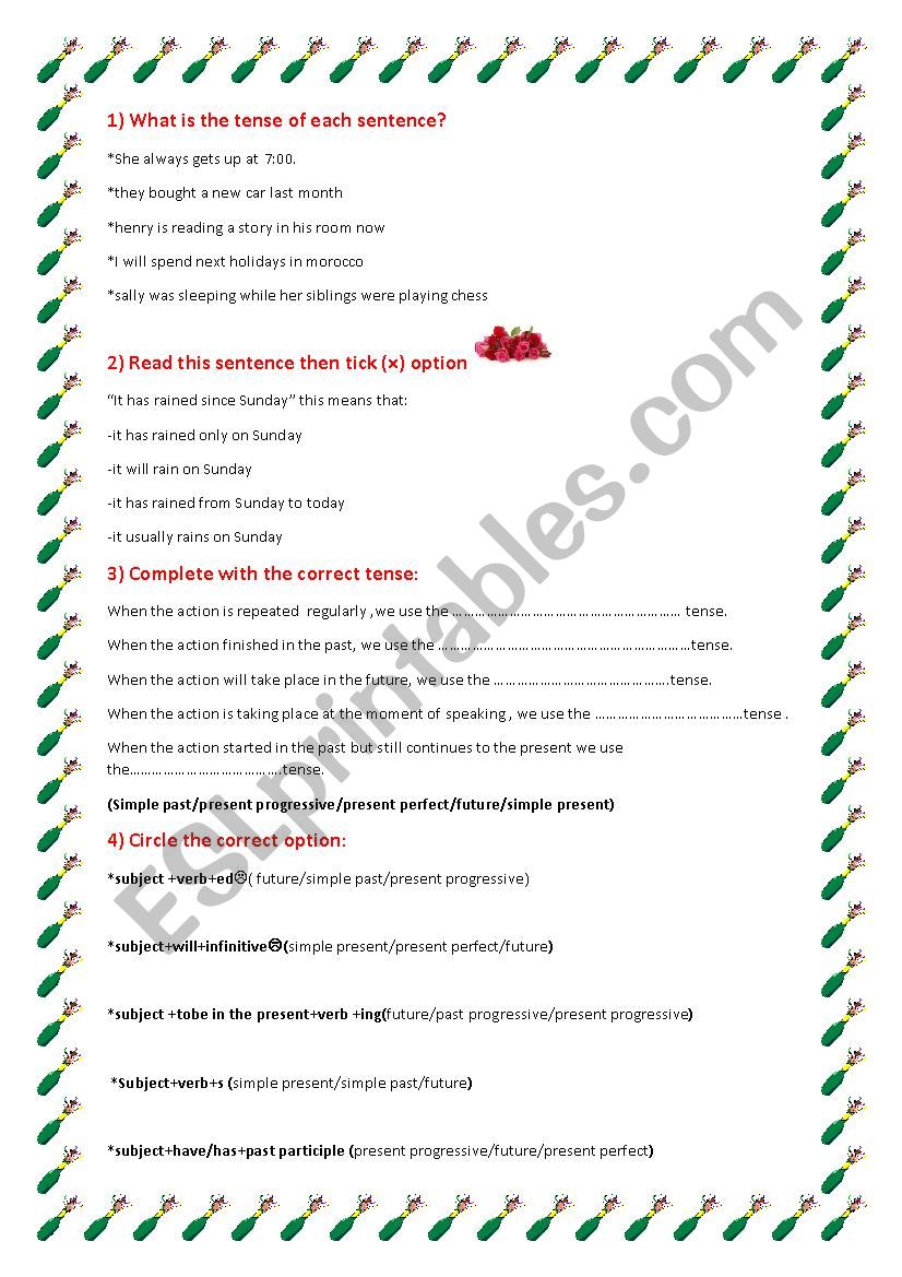 the present perfect worksheet