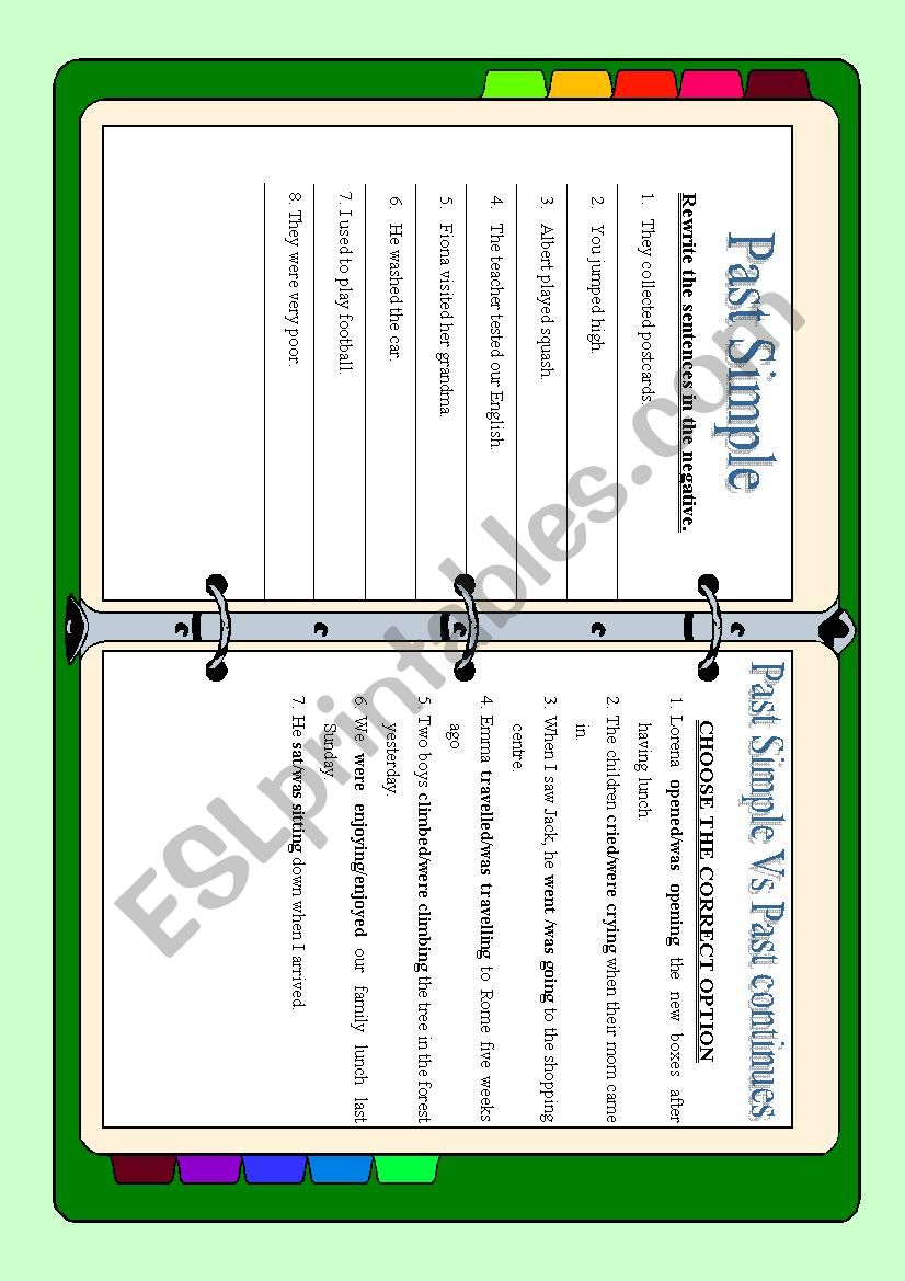 Past Simple Vs Past Continue worksheet