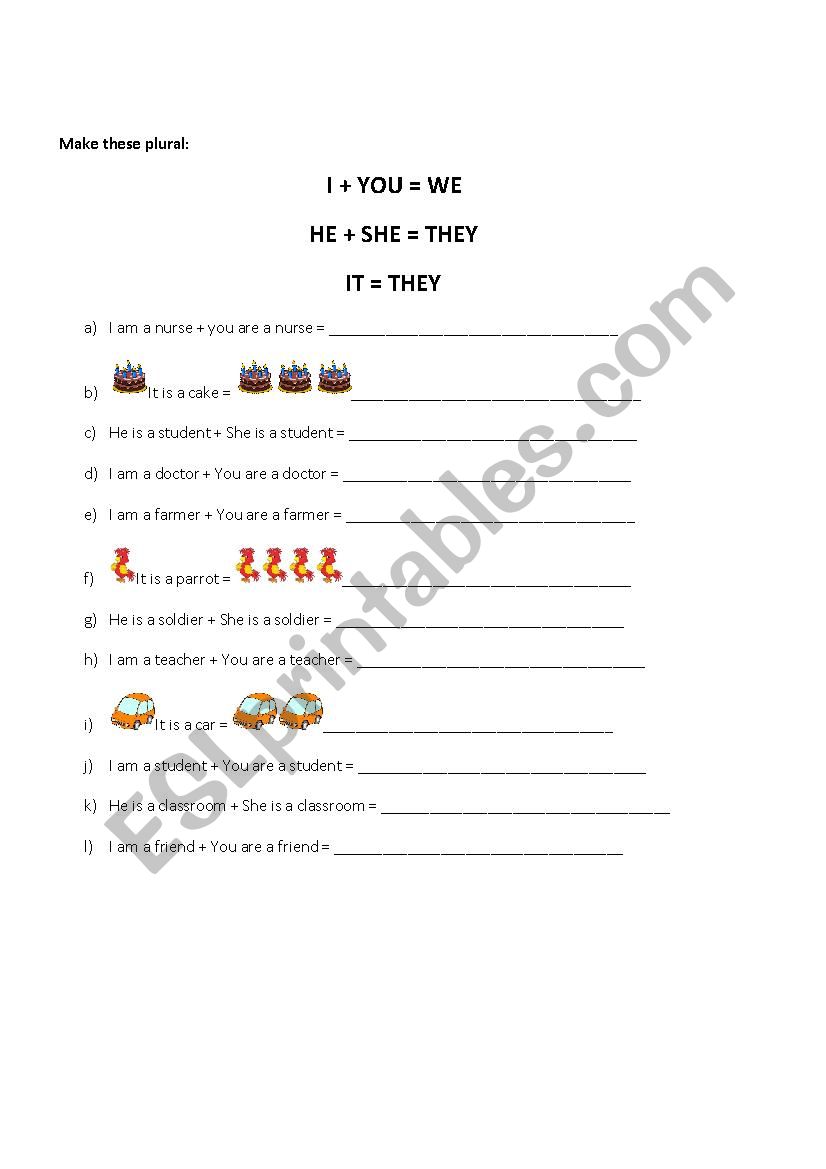 Plural worksheet