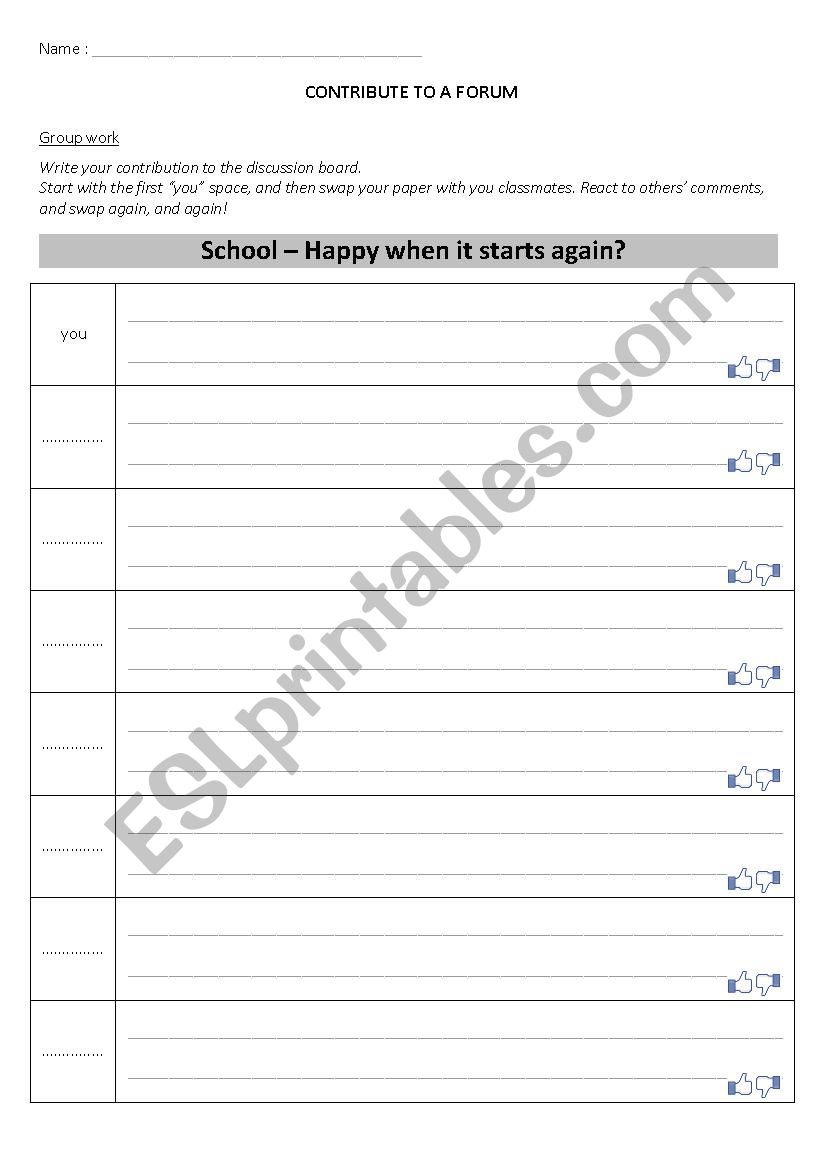School - Happy when it starts again?