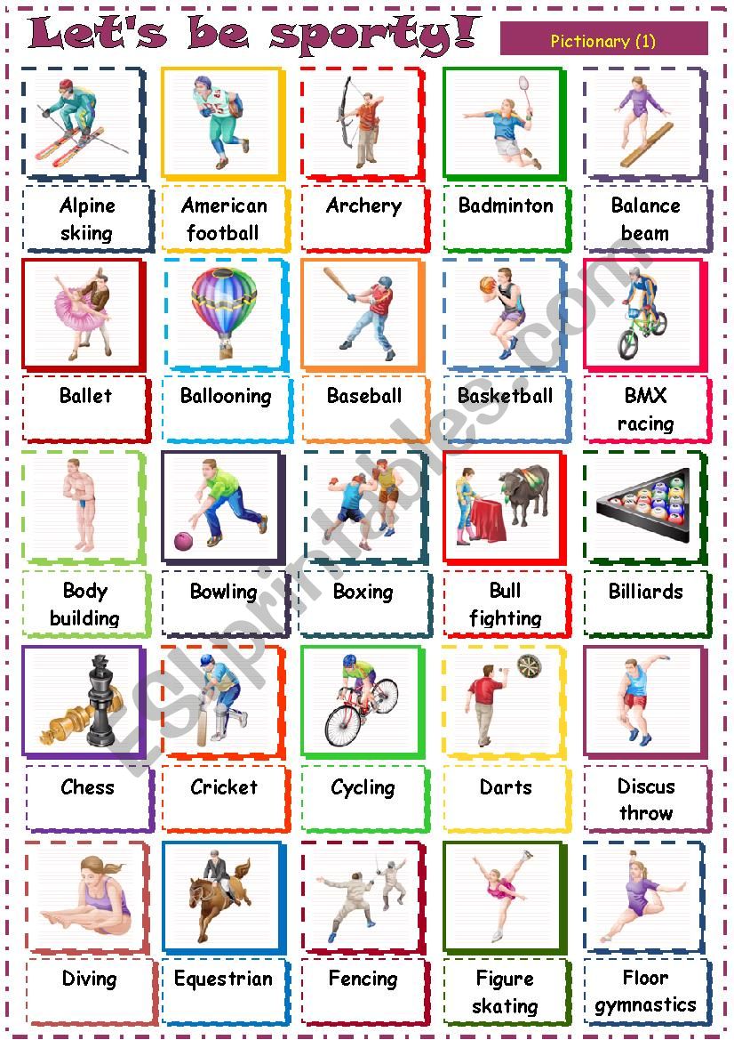 Let´s be sporty! - ESL worksheet by Krümel