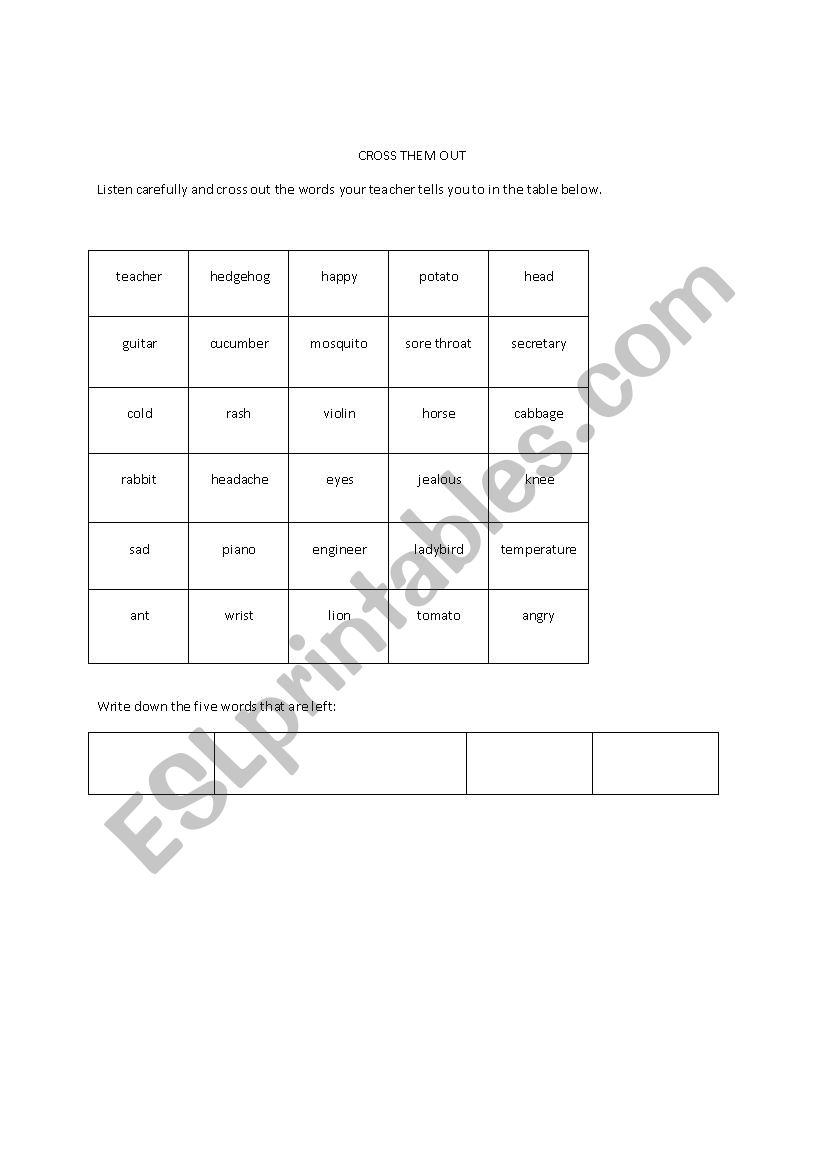 Health  worksheet