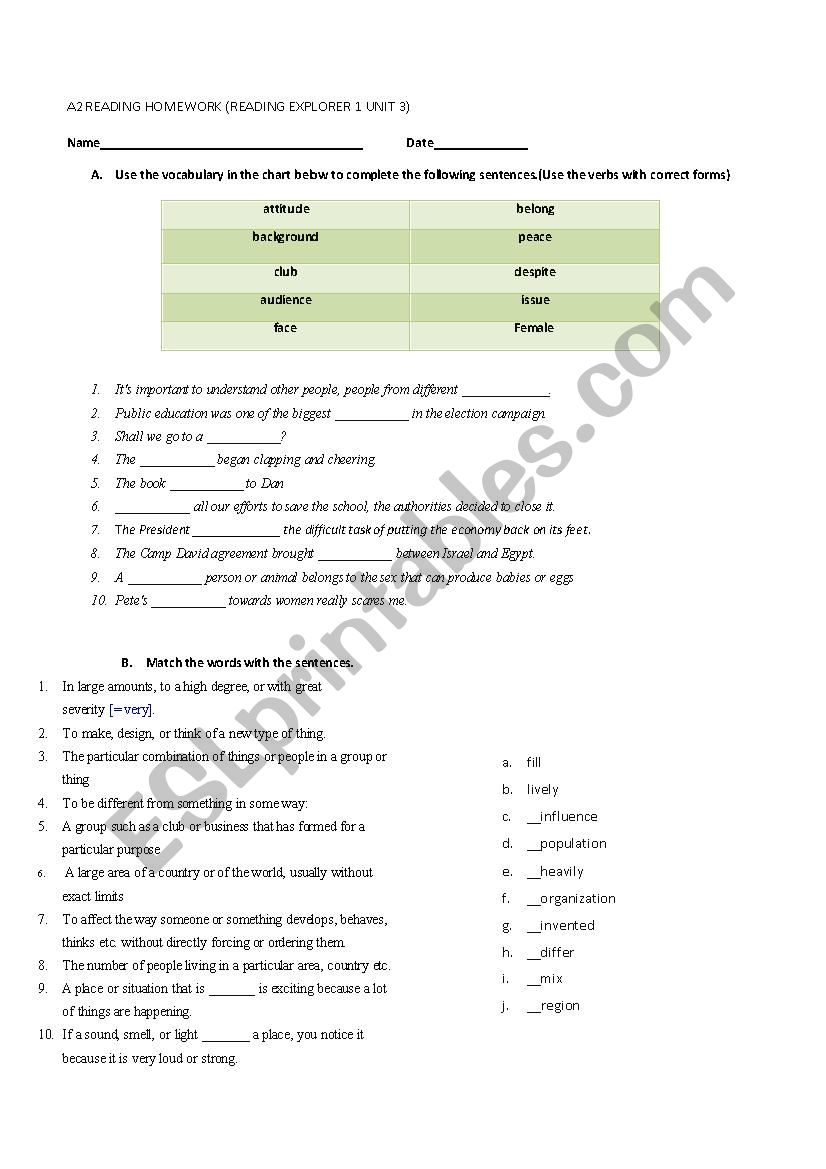 a2 ESL worksheet by turgaymd