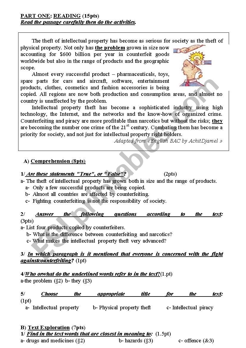 intellectual property theft worksheet