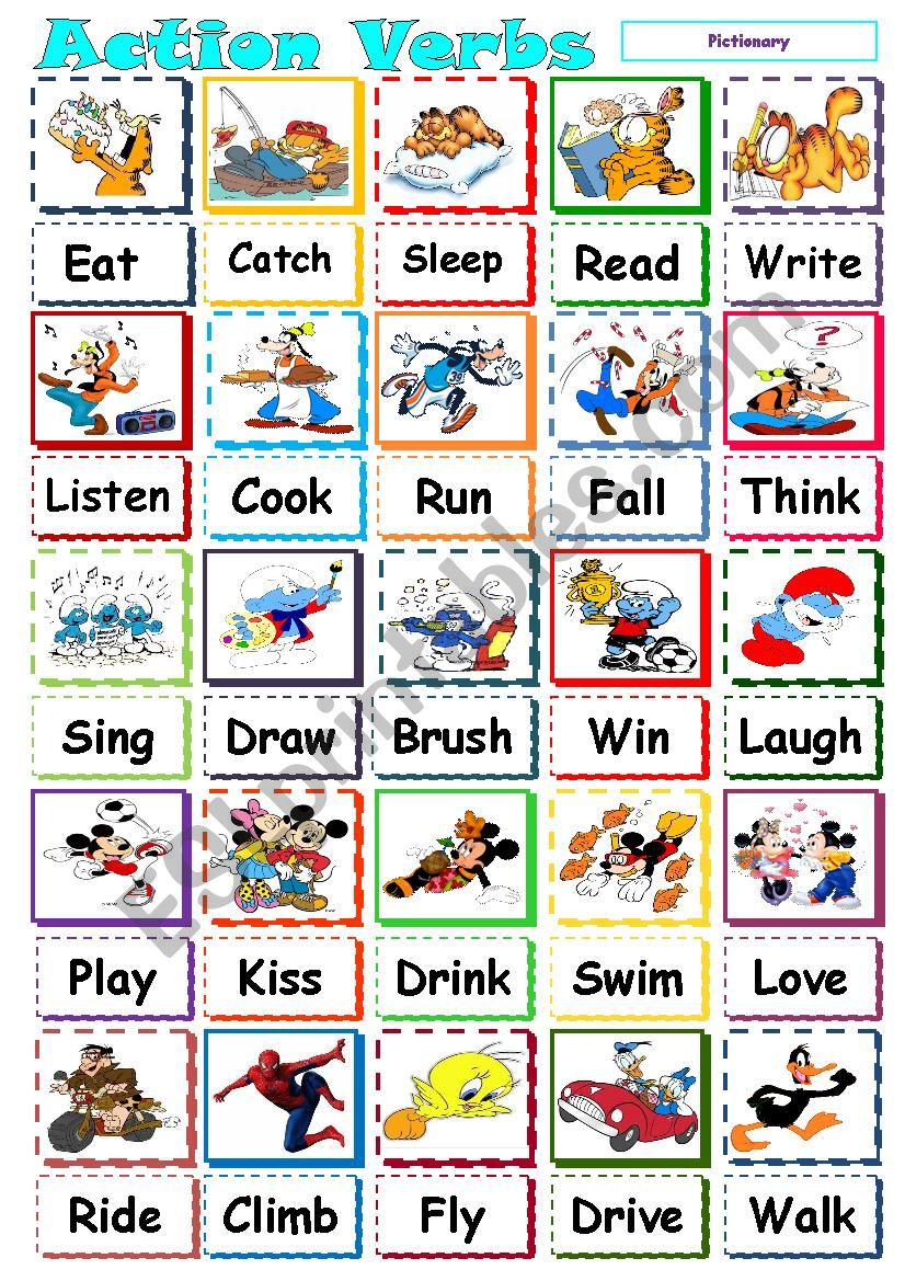 Printable List Of Action Verbs